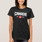 Canada Est 1867 Maple Leaf Canadian Flag Pride Roo Tシャツ (正面)