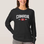 Canada Est 1867 Maple Leaf Canadian Flag Pride Roo Tシャツ (正面)