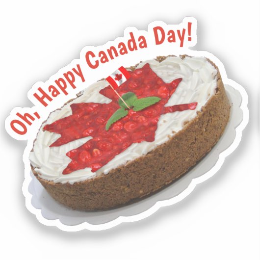 Canada Flag Cake Maple Leaf シール (正面)