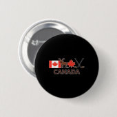 Canada Flag Canadian Maple Leaf Deer Ice Hockey _1 缶バッジ (正面&裏面)