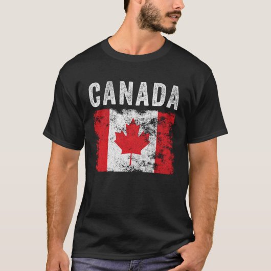 Canada Flag Distressed  Men Women Kids  Canadian F Tシャツ (正面)