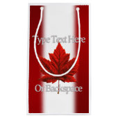 Canada Flag Favor Bags Personalized Canada Bags スモールペーパーバッグ (正面)