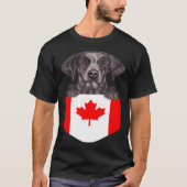 Canada Flag German Shorthaired Pointer Dog In Pock Tシャツ (正面)