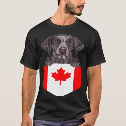 Canada Flag German Shorthaired Pointer Dog In Pock Tシャツ (正面)
