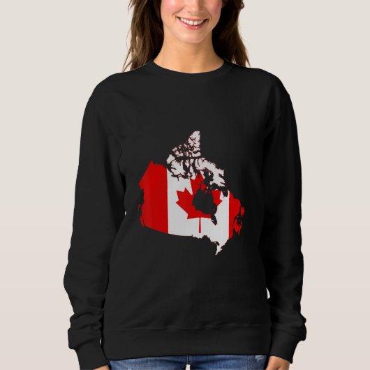 Canada flag in Canada outline Canada スウェットシャツ (正面)