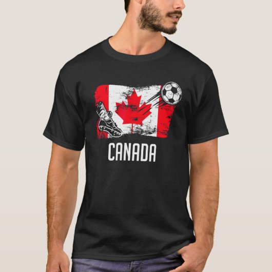 Canada Flag Jersey Canadian Soccer Team Canadian Tシャツ (正面)