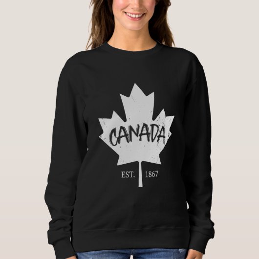 Canada Flag Maple Leaf Canadian Patriot Ice Hockey スウェットシャツ (正面)