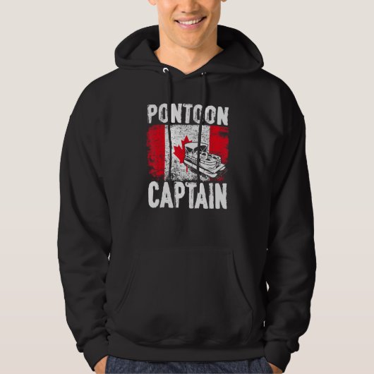 Canada Flag Patriotic Boat Captain Canadian Pontoo パーカ (正面)