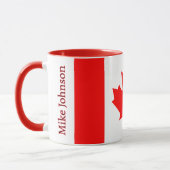 Canada Flag Patriotic Maple Leaf Personalized マグカップ (左)