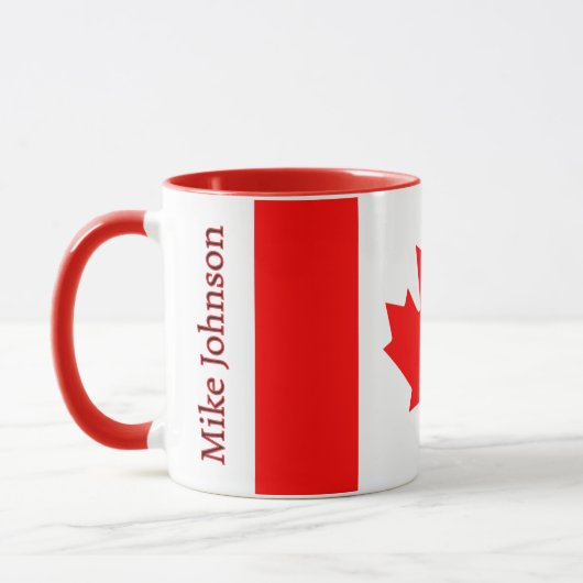 Canada Flag Patriotic Maple Leaf Personalized マグカップ (左)
