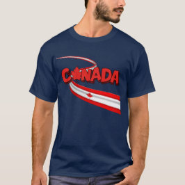 Canada Flag Ribbon Dynamic Graphic  Tシャツ