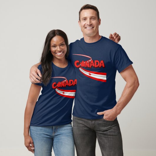 Canada Flag Ribbon Dynamic Graphic  Tシャツ (ユニセックス)