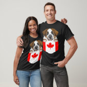 Canada Flag St Bernard Dog In Pocket Tシャツ (ユニセックス)