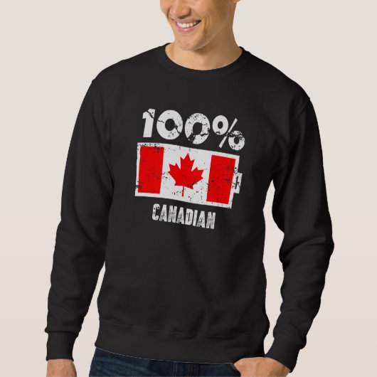 Canada Flag Support 100 Canadian Battery Power Pr スウェットシャツ (正面)