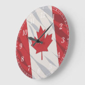 Canada Flag Wall Clock — Waving Flag Design ラージ壁時計 (傾斜)