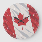 Canada Flag Wall Clock — Waving Flag Design ラージ壁時計 (正面)