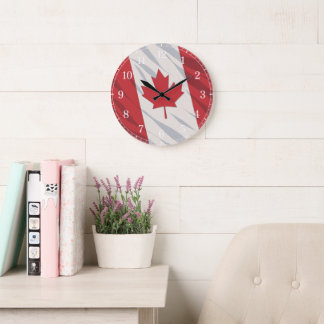 Canada Flag Wall Clock — Waving Flag Design ラージ壁時計