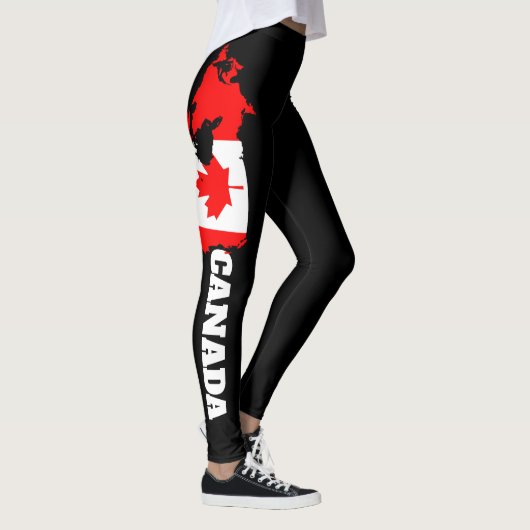 Canada Flag Yoga Leggings - Maple Leaf Womens Gift レギンス (右)