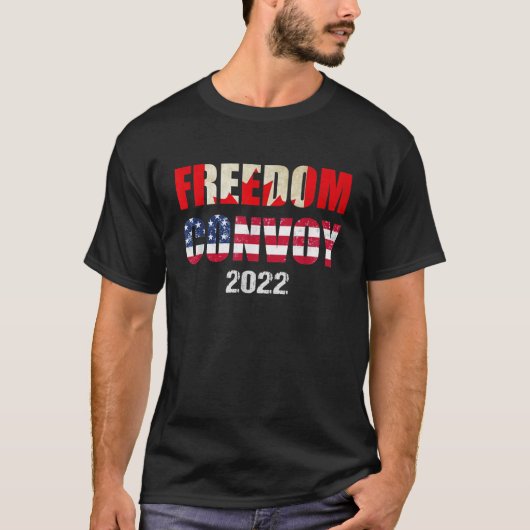 Canada Freedom Convoy 2022サポートCanadian Truke Tシャツ (正面)