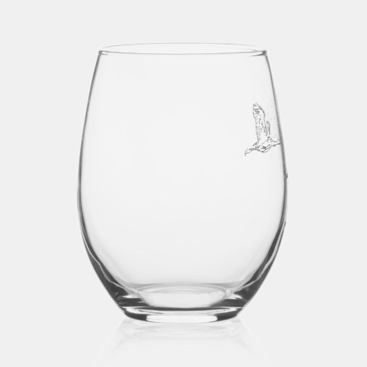 Canada Geese, "Fly Free" ステムなしワイングラス (右)