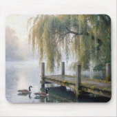 Canada Geese on a Misty Lake マウスパッド (正面)