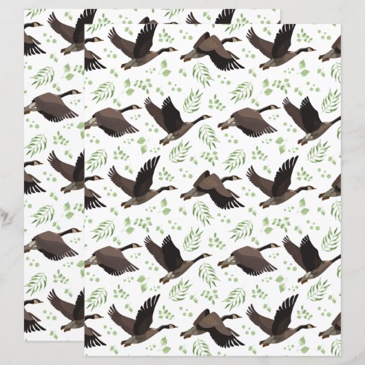 Canada Geese Scrapbook Paper (正面/裏面)