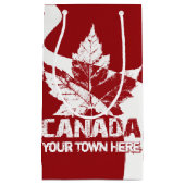 Canada Gift Bags Custom Canada Maple Leaf Gift Bag スモールペーパーバッグ (正面)