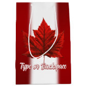 Canada Gift Bags Personalize Maple Leaf Gift Bag ミディアムペーパーバッグ (正面)