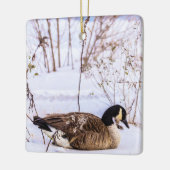 Canada Goose in Snow Ornament セラミックオーナメント (左)