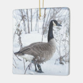 Canada Goose in Snow Ornament セラミックオーナメント (左)
