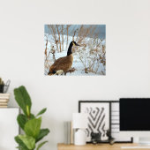 Canada Goose in Snow Poster ポスター (ホームオフィス)