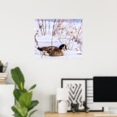 Canada Goose in Snow Poster ポスター (ホームオフィス)