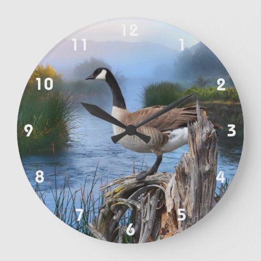 CANADA GOOSE ON THE SHASTA 2 ラージ壁時計 (正面)