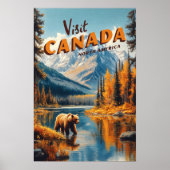 Canada Grizzly Bear Travel Poster ポスター (正面)