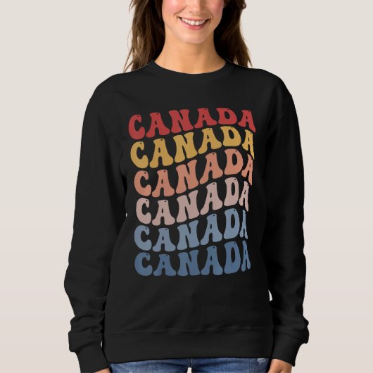 Canada Groovy Retro Canadian スウェットシャツ (正面)