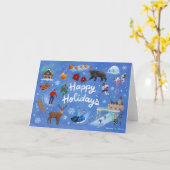 Canada Happy Holidays カード (黄色い花)