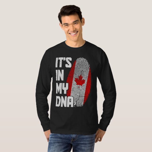 Canada It's In My DNA Canadian Flag Pride Roots Tシャツ (正面フル)