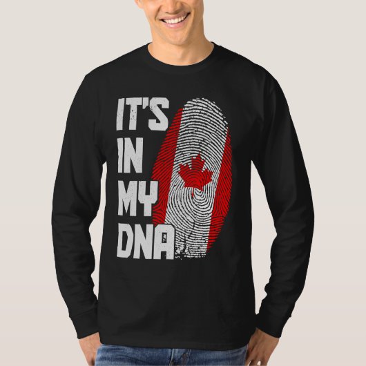 Canada It's In My DNA Canadian Flag Pride Roots Tシャツ (正面)