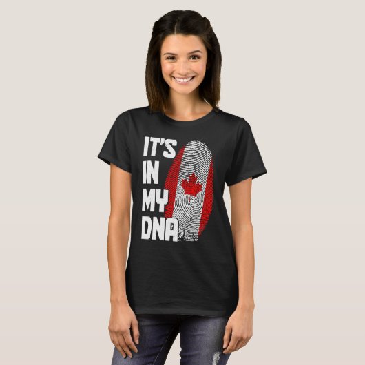Canada It's In My DNA Canadian Flag Pride Roots Tシャツ (正面フル)