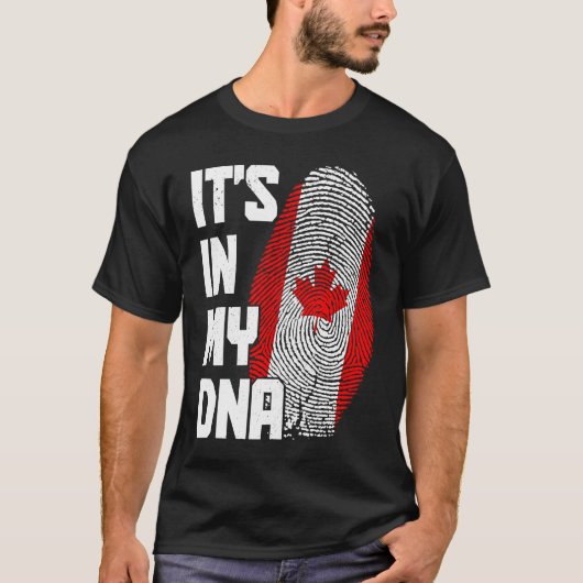Canada It's In My DNA Canadian Flag Pride Roots Tシャツ (正面)