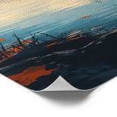 Canada Lake Fishing Travel Poster ポスター (角)