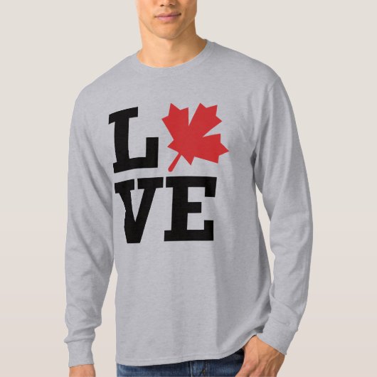 Canada Love Maple Leaf Long Sleeve Tee Tシャツ (正面)