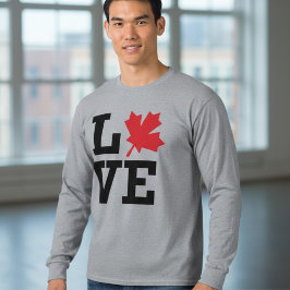 Canada Love Maple Leaf Long Sleeve Tee Tシャツ