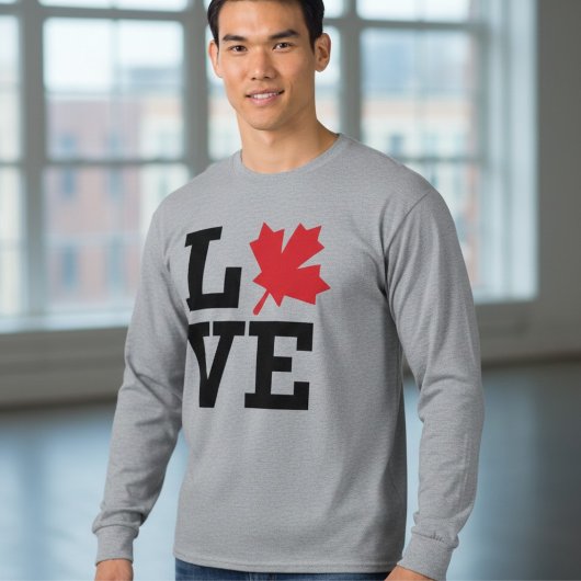 Canada Love Maple Leaf Long Sleeve Tee Tシャツ