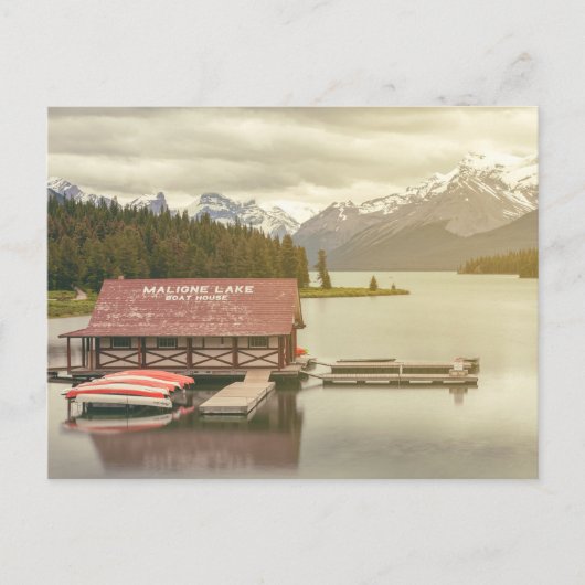 Canada Maligne Lake Boat House ポストカード (正面)