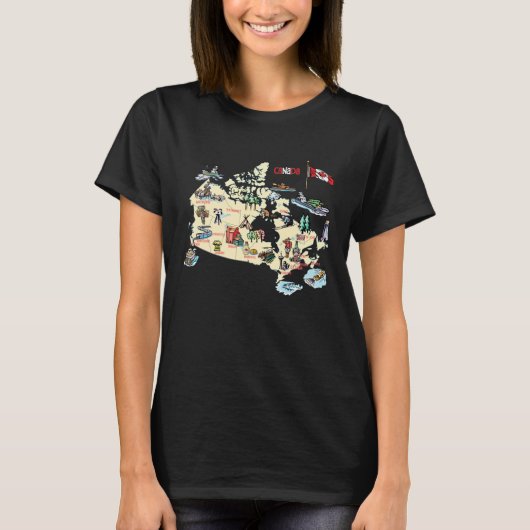 Canada map major cities Tourist Destinations attra Tシャツ (正面)
