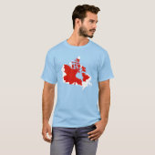Canada Map Maple Leaf Graphic Blue Tee Tシャツ (正面フル)