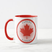 Canada Maple Leaf Circle Shape マグカップ (左)