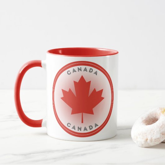 Canada Maple Leaf Circle Shape マグカップ (ドーナツ)