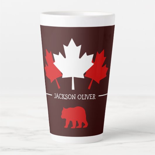 Canada Maple Leaf, Happy Canada day, 7月1日 カフェラテマグ (正面)